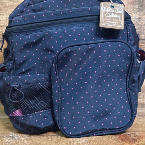 Matilda Jane Summer Fun Cooler Backpack Brilliant Daydream Blue Polka Dot main image 6